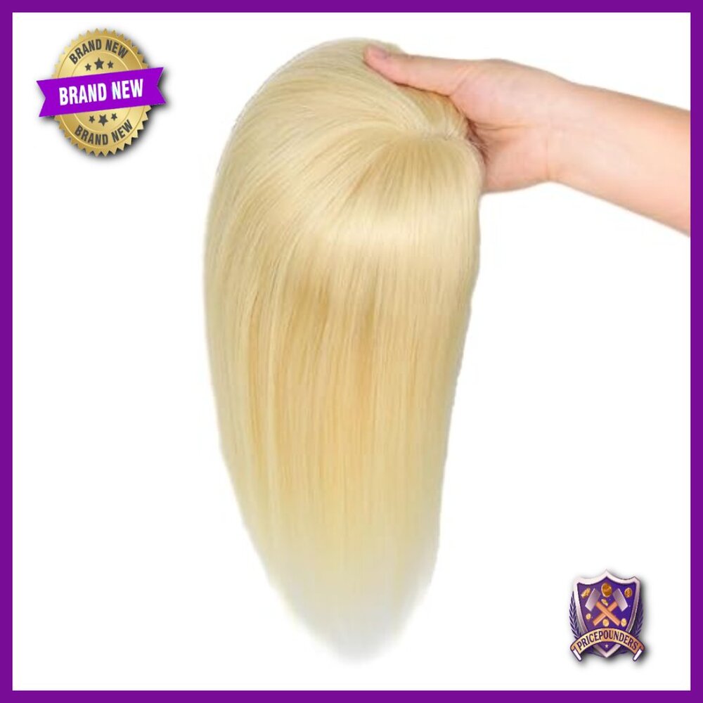 5x5 Human Hair Topper Mono Base 18 Inch No Bangs Thinning Hair Solution